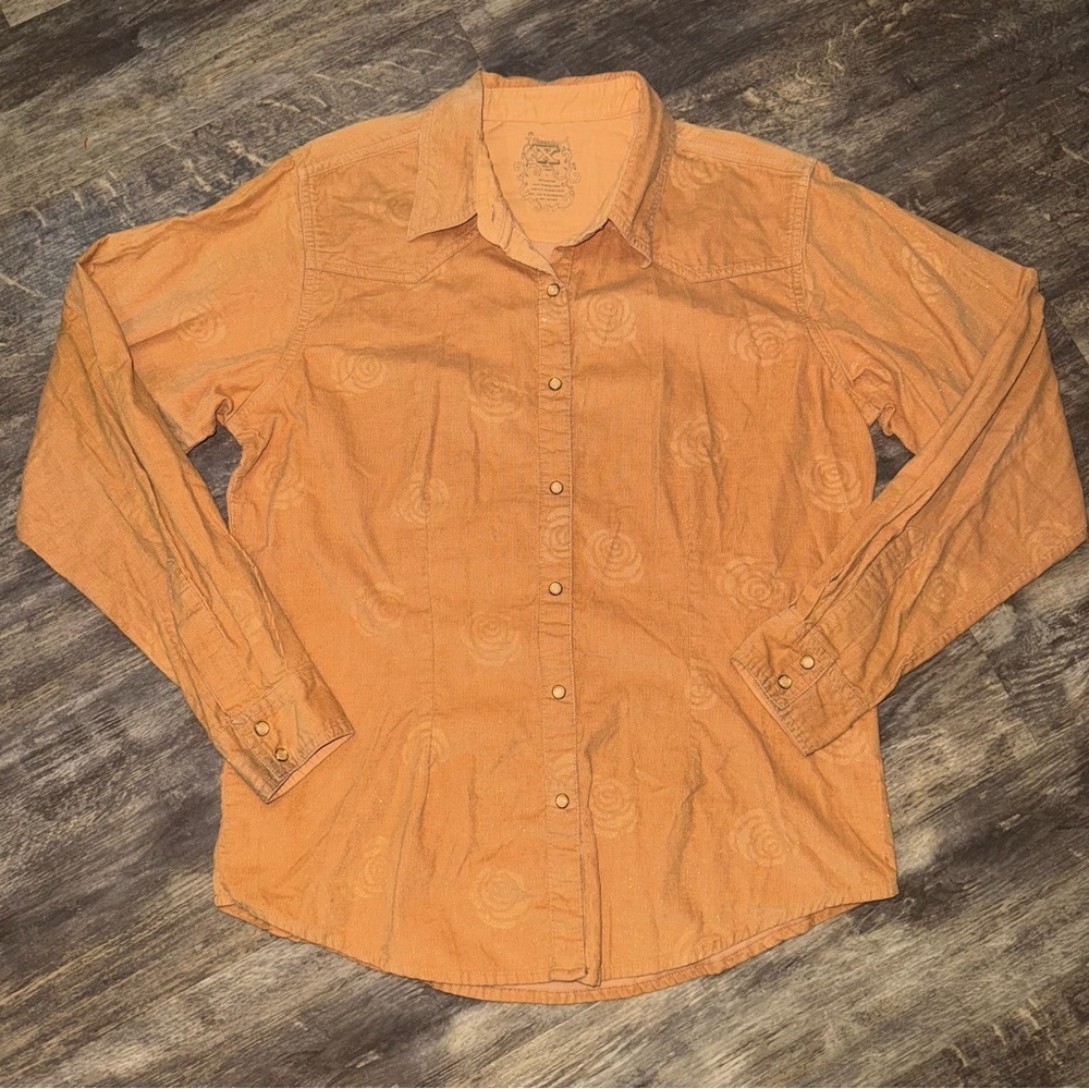 Women's Orange Button Down Shirt - Picture 1 of 6